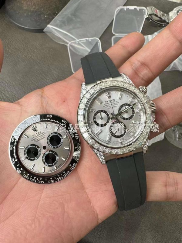 Rolex Daytona 126539TBR Diamonds Bezel Silver Dial with Diamonds Markers Swiss 4131 Clean Factory