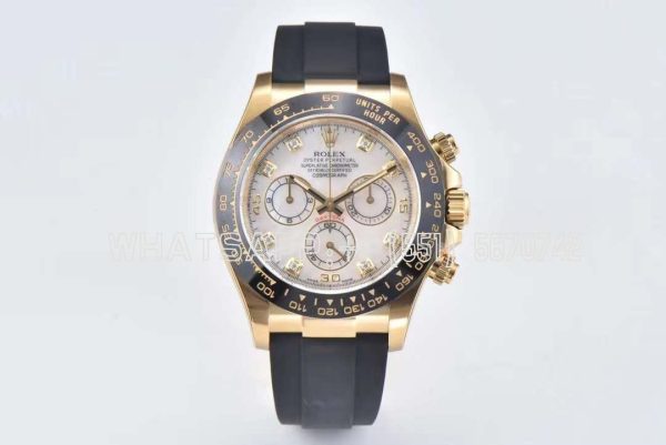 Rolex Daytona 40mm 116518LN White Index Dial & Ceramic Bezel 18K Yellow Gold Swiss 4130 Clean Factory