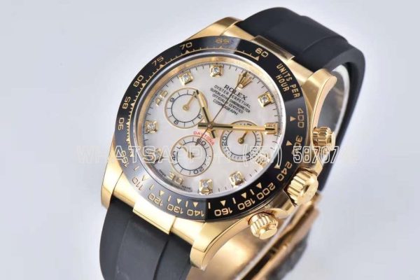 Rolex Daytona 40mm 116518LN White Index Dial & Ceramic Bezel 18K Yellow Gold Swiss 4130 Clean Factory