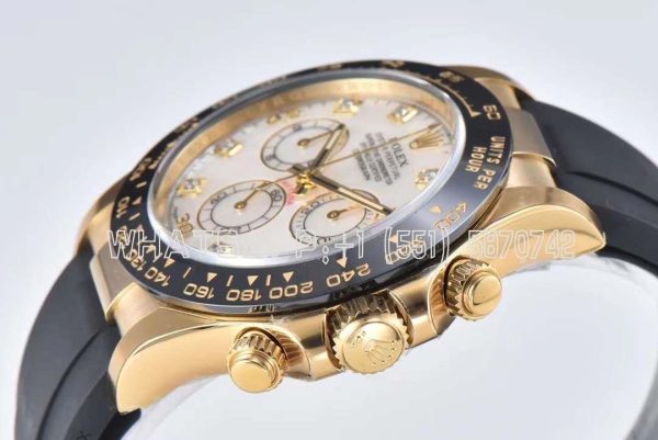 Rolex Daytona 40mm 116518LN White Index Dial & Ceramic Bezel 18K Yellow Gold Swiss 4130 Clean Factory