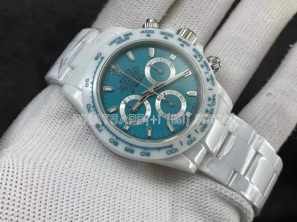 Rolex Daytona AET Remould Abu Dhabi White Ceramic Tiffany Dial Swiss 4130 NOOB Factory