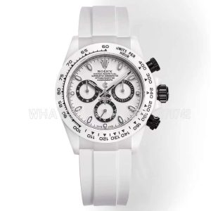 Rolex Daytona AET Remould White Ceramic White Dial White Rubber Strap 4130