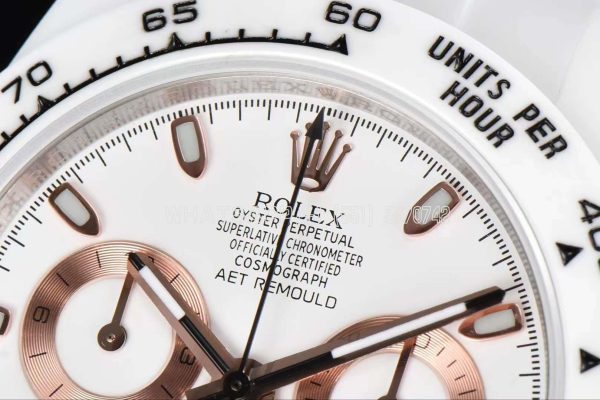Rolex Daytona AET Remould White Classic White Ceramic Gold Marker 4130 - Image 4