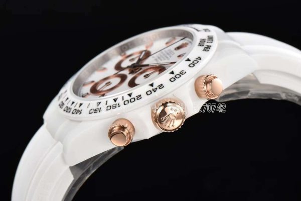 Rolex Daytona AET Remould White Classic White Ceramic Gold Marker 4130 - Image 6