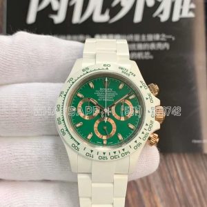 Rolex Daytona AET White Ceramic Case and Bracelet Green Dial Best Edition 4130