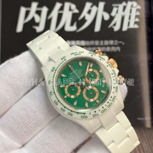 Rolex Daytona AET White Ceramic Case and Bracelet Green Dial Best Edition 4130