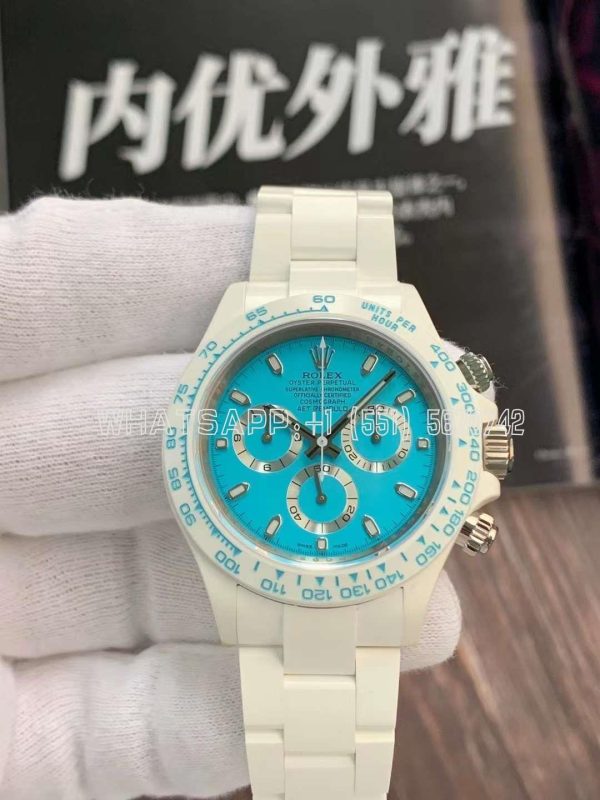 Rolex Daytona AET White Ceramic Case and Bracelet Tiffany Blue Dial Best Edition 4130