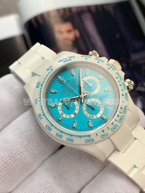 Rolex Daytona AET White Ceramic Case and Bracelet Tiffany Blue Dial Best Edition 4130