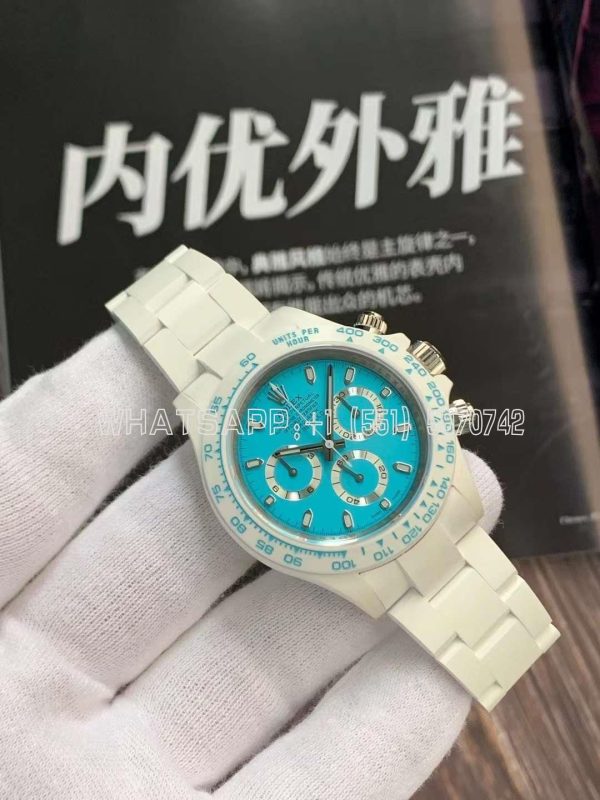 Rolex Daytona AET White Ceramic Case and Bracelet Tiffany Blue Dial Best Edition 4130