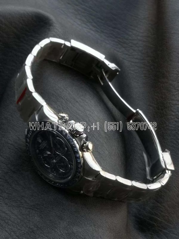 Rolex Daytona Artisans SS Best Edition Blue Skeleton Dial Diamonds Bezel on SS Bracelet DD4802 - Image 4