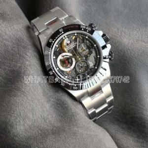 Rolex Daytona Artisans SS Best Edition Skeleton Dial Black Ceramic Bezel on SS Bracelet DD4802