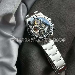 Rolex Daytona Artisans SS Best Edition Skeleton Dial Black Ceramic Bezel on SS Bracelet DD4802