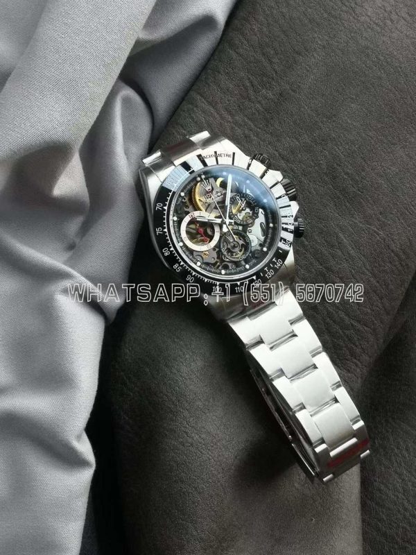 Rolex Daytona Artisans SS Best Edition Skeleton Dial Black Ceramic Bezel on SS Bracelet DD4802