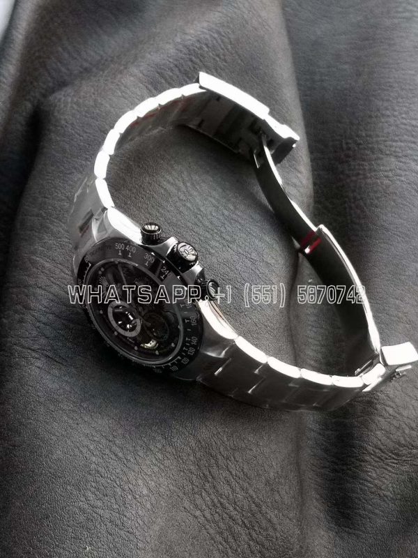 Rolex Daytona Artisans SS Best Edition Skeleton Dial Black Ceramic Bezel on SS Bracelet DD4802 - Image 5