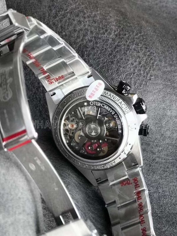 Rolex Daytona Artisans SS Best Edition Skeleton Dial Black Ceramic Bezel on SS Bracelet DD4802 - Image 6