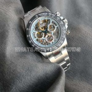 Rolex Daytona Artisans SS Best Edition Skeleton Dial Carbon Bezel on SS Bracelet DD4802