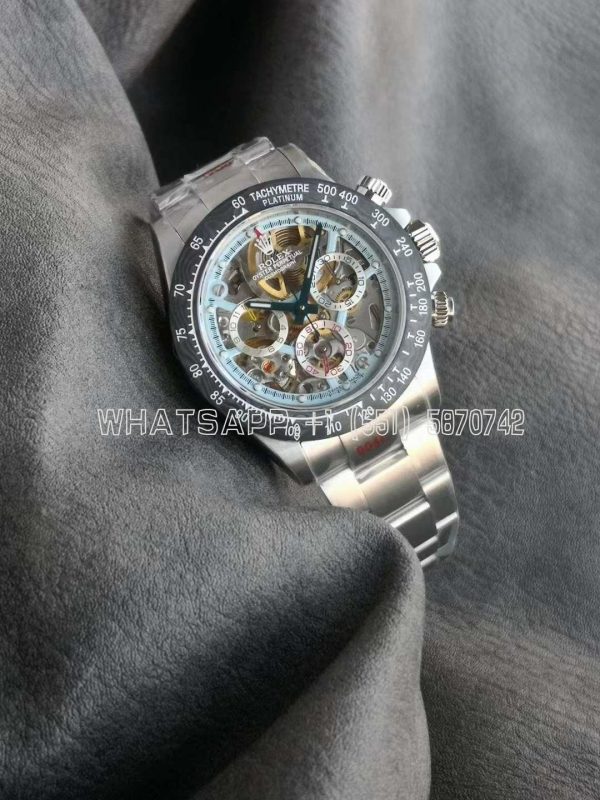 Rolex Daytona Artisans SS Best Edition Skeleton Dial Carbon Bezel on SS Bracelet DD4802