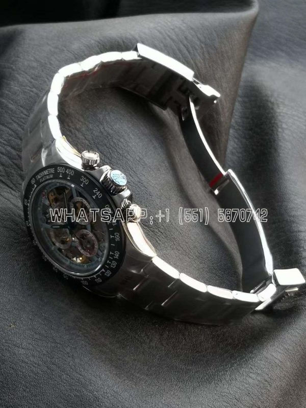 Rolex Daytona Artisans SS Best Edition Skeleton Dial Carbon Bezel on SS Bracelet DD4802 - Image 4