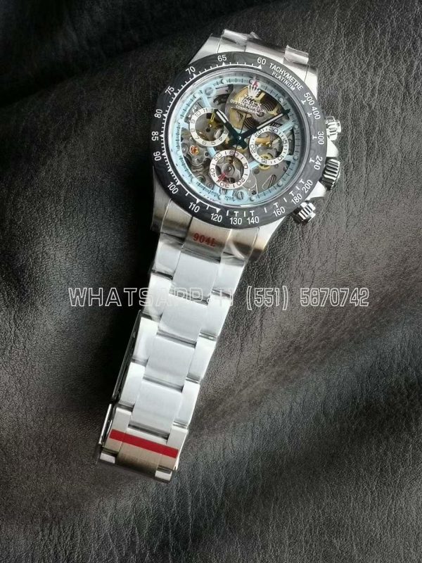 Rolex Daytona Artisans SS Best Edition Skeleton Dial Carbon Bezel on SS Bracelet DD4802