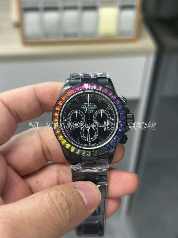 Rolex Daytona Blaken Rainbow DLC Black Dial Swiss 4130 NOOB Factory