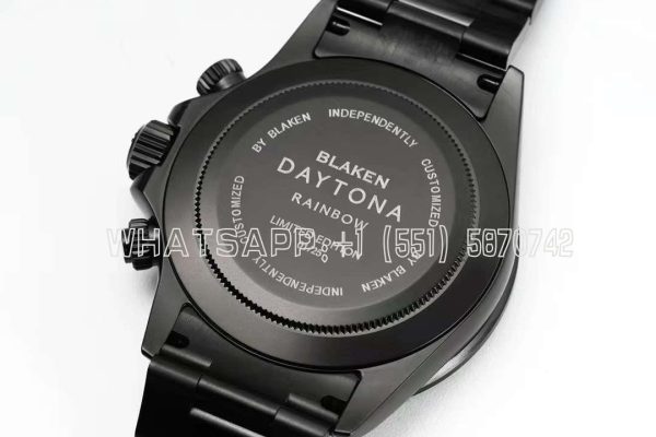 Rolex Daytona Blaken Rainbow DLC Black Dial Swiss 4130 NOOB Factory - Image 11