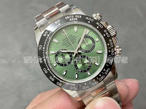 Rolex Daytona Green Dial Black Bezel in Steel Swiss 4130 NOOB Factory