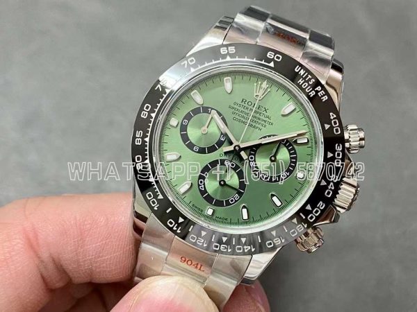 Rolex Daytona Green Dial Black Bezel in Steel Swiss 4130 NOOB Factory