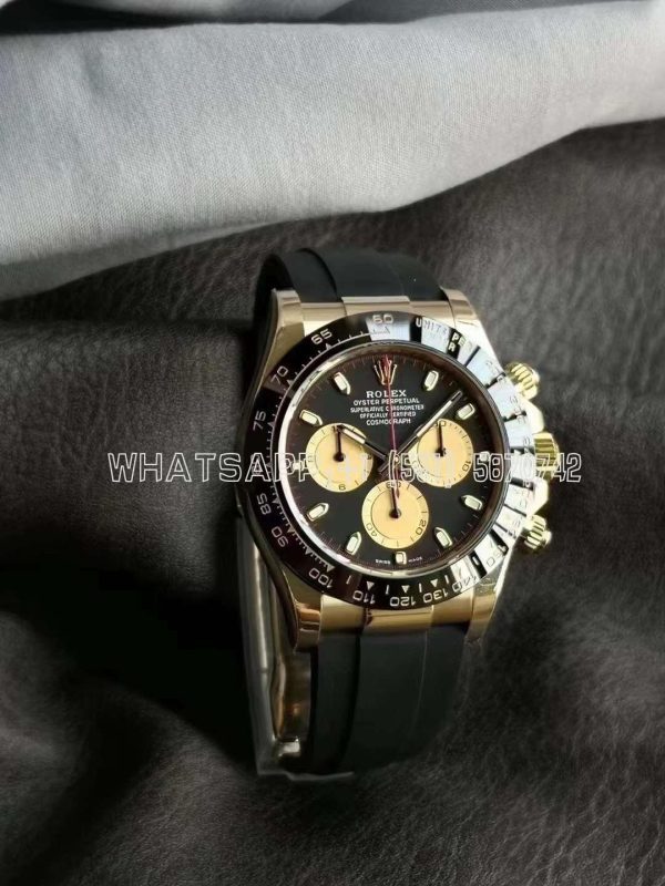 Rolex Daytona Paul Newman 116518 LN Yellow Gold Black Dial Swiss 4130 BT Factory