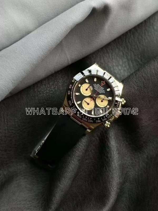 Rolex Daytona Paul Newman 116518 LN Yellow Gold Black Dial Swiss 4130 BT Factory
