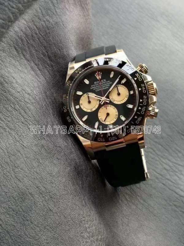Rolex Daytona Paul Newman 116518 LN Yellow Gold Black Dial Swiss 4130 BT Factory