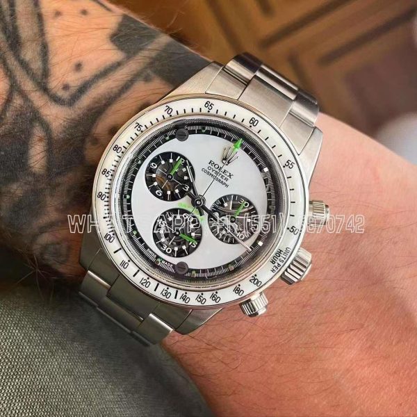 Rolex Daytona SS Best Edition White Skeleton Dial on SS Bracelet SA4130 - Image 4