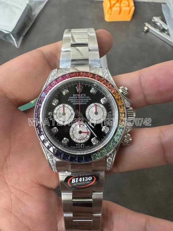 Rolex DDaytona 116599RBOW in White Gold Swiss 4130 BT Factory