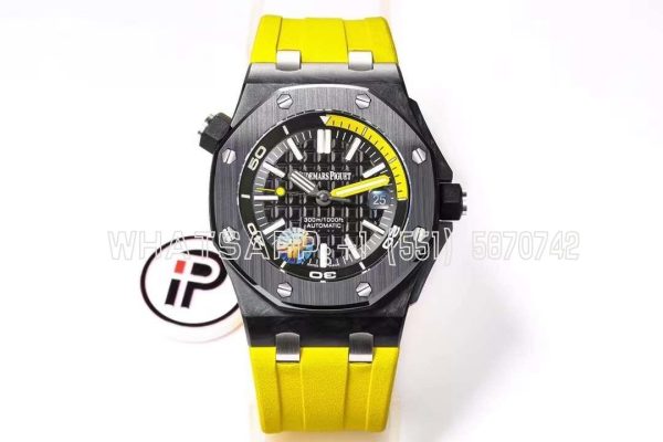 Audemars Piguet Royal Oak Diver Steel Case Yellow Dial Yellow Strap ETA