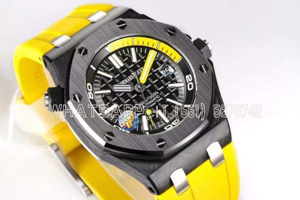 Audemars Piguet Royal Oak Diver Steel Case Yellow Dial Yellow Strap ETA