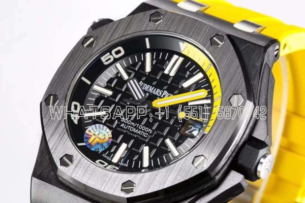 Audemars Piguet Royal Oak Diver Steel Case Yellow Dial Yellow Strap ETA - Image 4