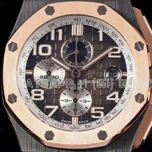 Audemars Piguet Royal Oak Offshore 44mm Black Ceramic Gray Dial RG Bezel on Black Rubber Strap A3126