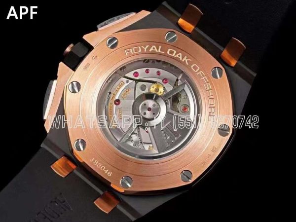 Audemars Piguet Royal Oak Offshore 44mm Black Ceramic Gray Dial RG Bezel on Black Rubber Strap A3126 - Image 8