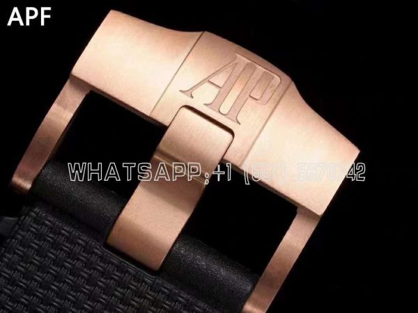 Audemars Piguet Royal Oak Offshore 44mm Black Ceramic Gray Dial RG Bezel on Black Rubber Strap A3126 - Image 9