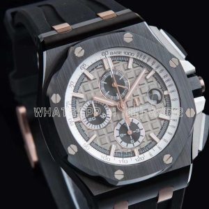 Audemars Piguet Royal Oak Offshore 44mm Black Ceramic RG Gray Dial on Black Rubber Strap A3126