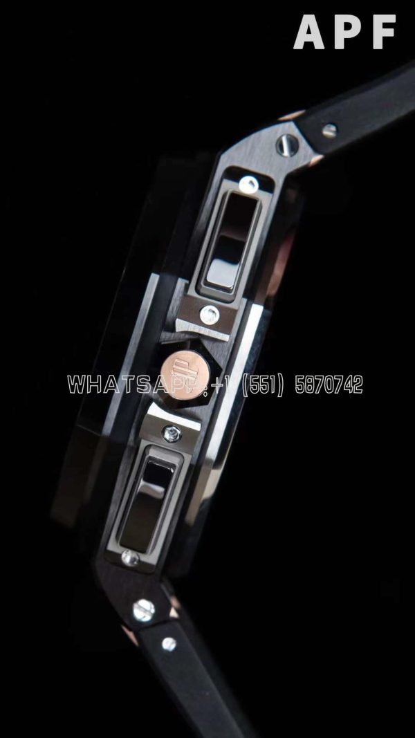 Audemars Piguet Royal Oak Offshore 44mm Black Ceramic RG Gray Dial on Black Rubber Strap A3126 - Image 4