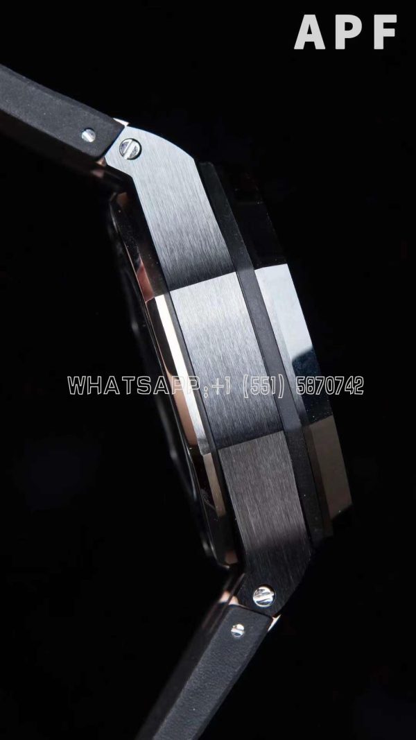 Audemars Piguet Royal Oak Offshore 44mm Black Ceramic RG Gray Dial on Black Rubber Strap A3126 - Image 7