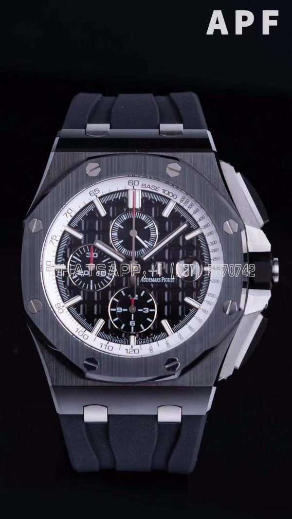 Audemars Piguet Royal Oak Offshore 44mm Black Ceramic SS Gray Dial on Black Rubber Strap A3126