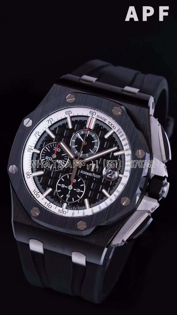 Audemars Piguet Royal Oak Offshore 44mm Black Ceramic SS Gray Dial on Black Rubber Strap A3126