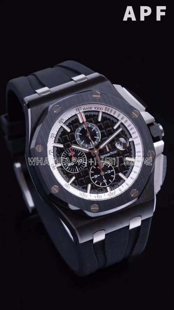 Audemars Piguet Royal Oak Offshore 44mm Black Ceramic SS Gray Dial on Black Rubber Strap A3126