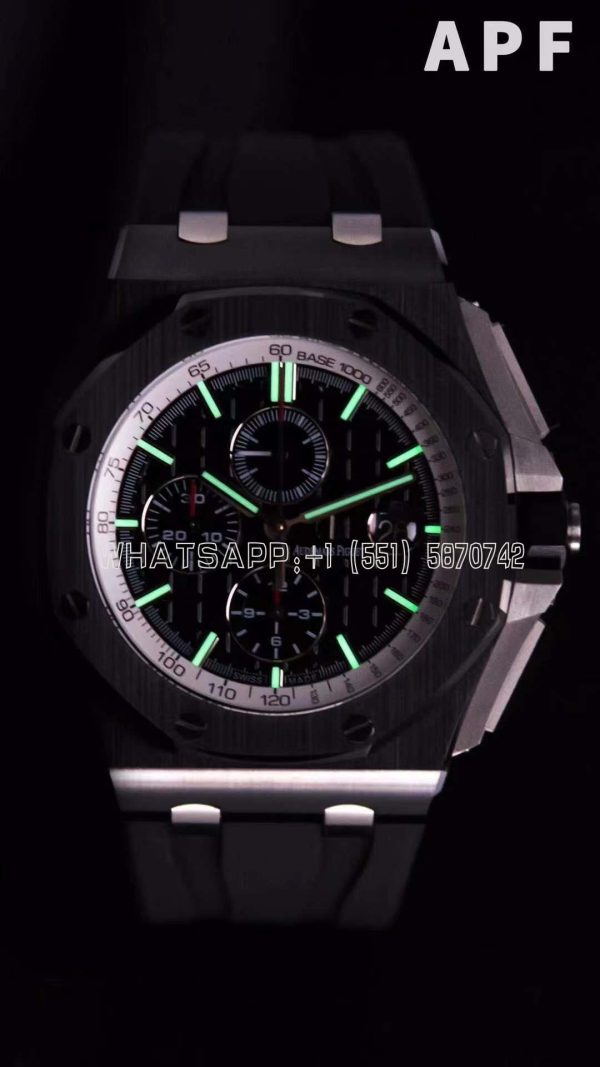 Audemars Piguet Royal Oak Offshore 44mm Black Ceramic SS Gray Dial on Black Rubber Strap A3126 - Image 4