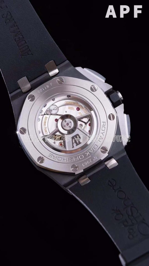 Audemars Piguet Royal Oak Offshore 44mm Black Ceramic SS Gray Dial on Black Rubber Strap A3126 - Image 7