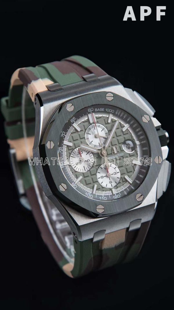 Audemars Piguet Royal Oak Offshore 44mm Green Dial on Green Camou Rubber Strap A3126