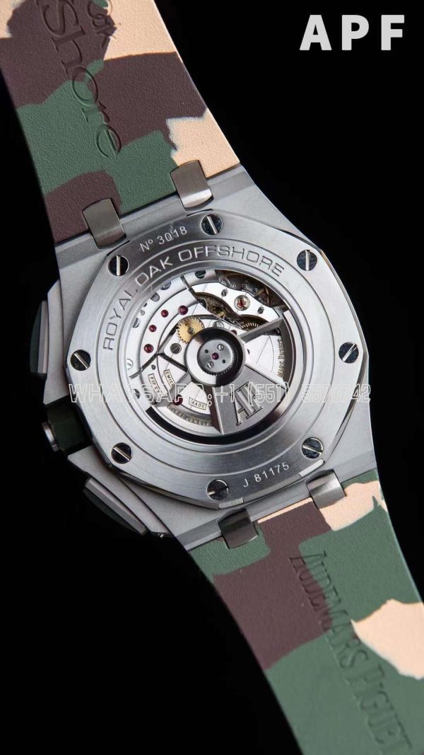 Audemars Piguet Royal Oak Offshore 44mm Green Dial on Green Camou Rubber Strap A3126 - Image 7