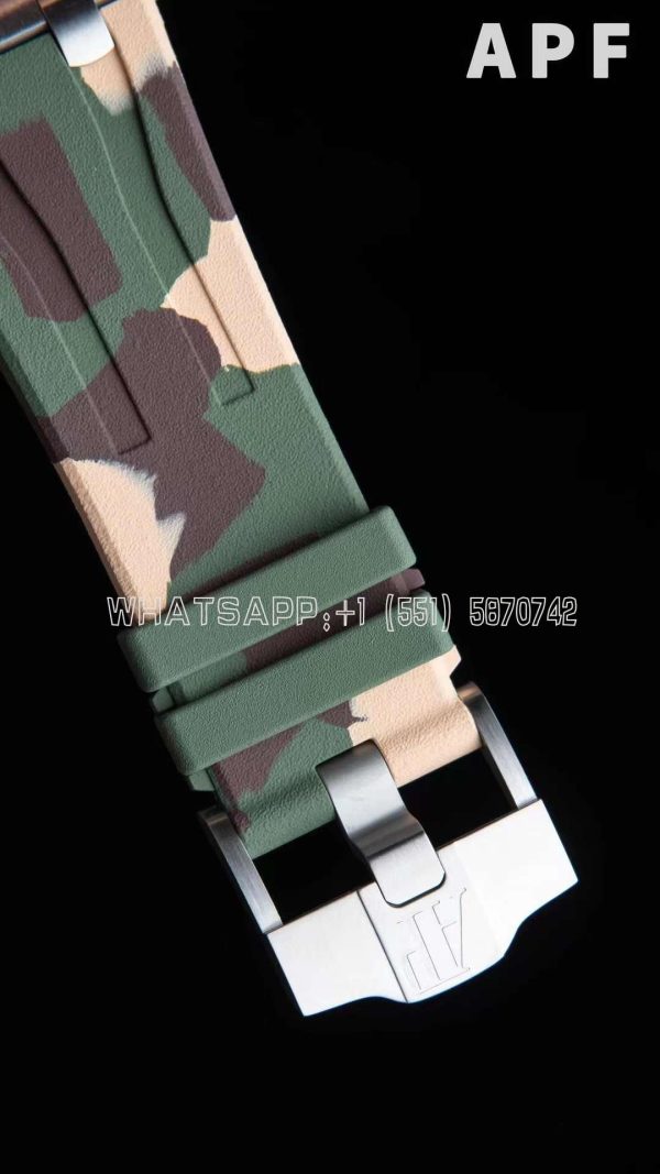 Audemars Piguet Royal Oak Offshore 44mm Green Dial on Green Camou Rubber Strap A3126 - Image 8