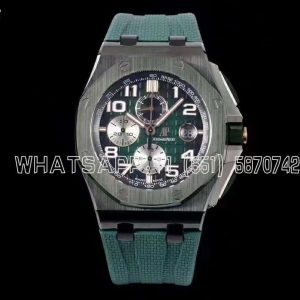 Audemars Piguet Royal Oak Offshore 44mm Green Dial on Green Rubber Strap A3126